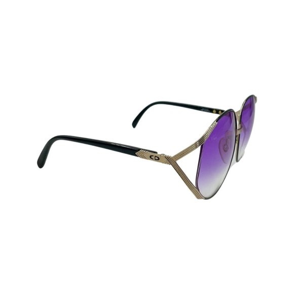 70\'s  80\'s Butterfly CHRISTIAN DIOR Sunglasses Eyewear Black Metal Frames